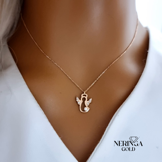 Rose gold necklace set #67284