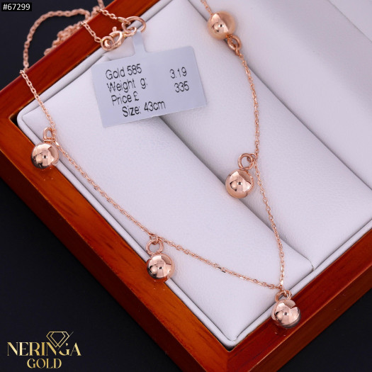 Rose gold necklace set #67299