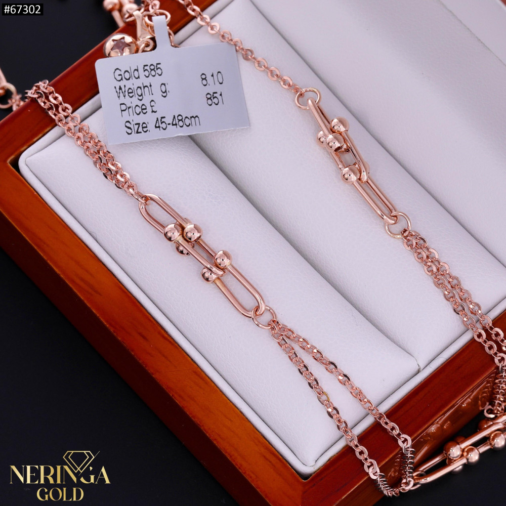 Rose gold necklace set #67302