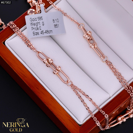 Rose gold necklace set #67302