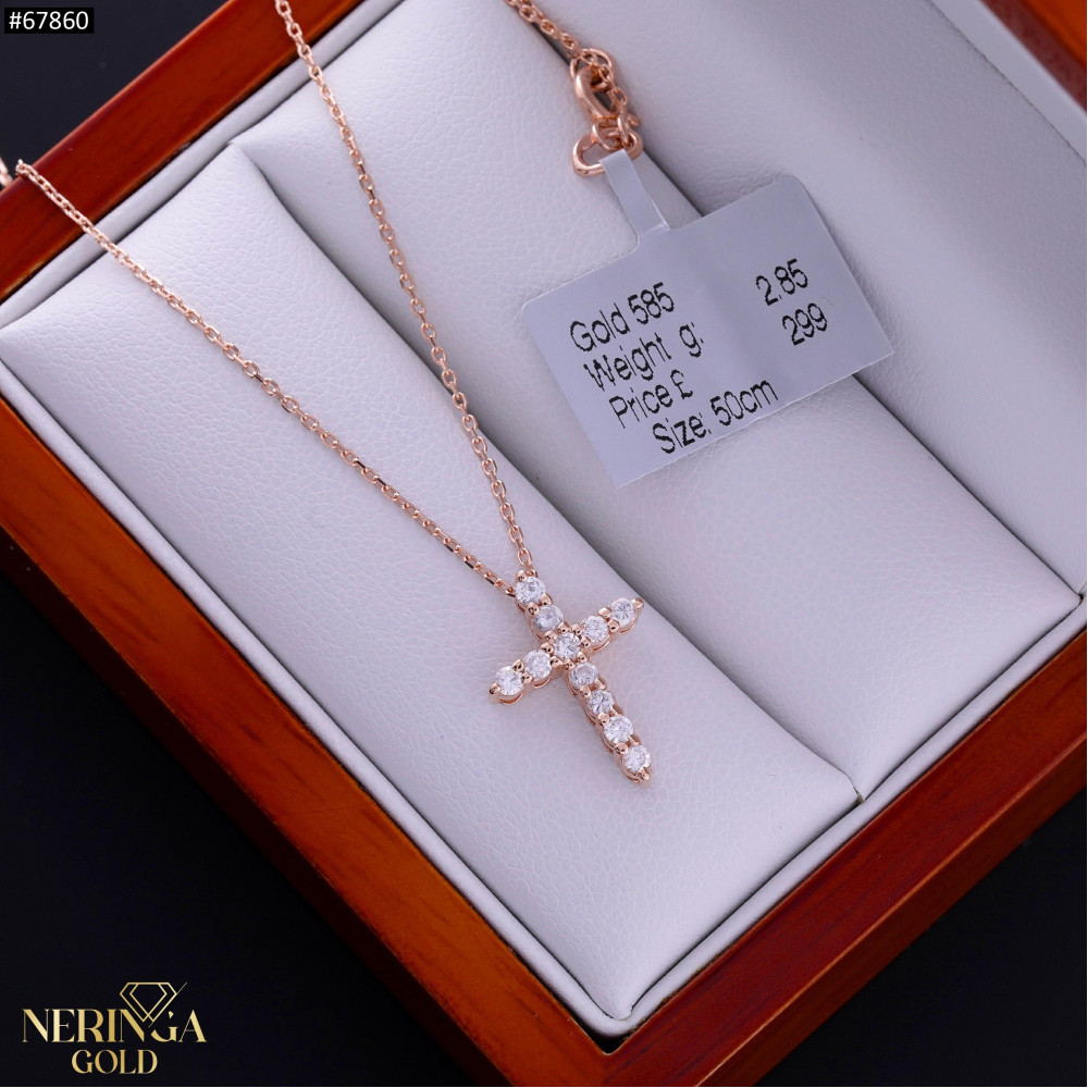 Rose gold necklace set #67860