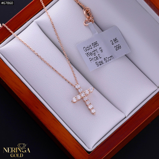 Rose gold necklace set #67860