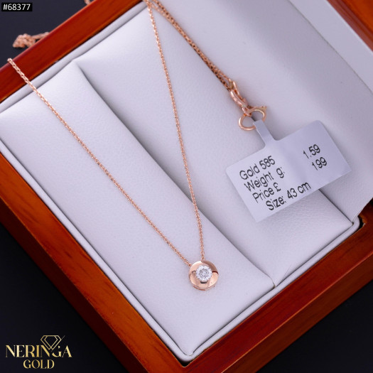 Rose gold necklace set #68377