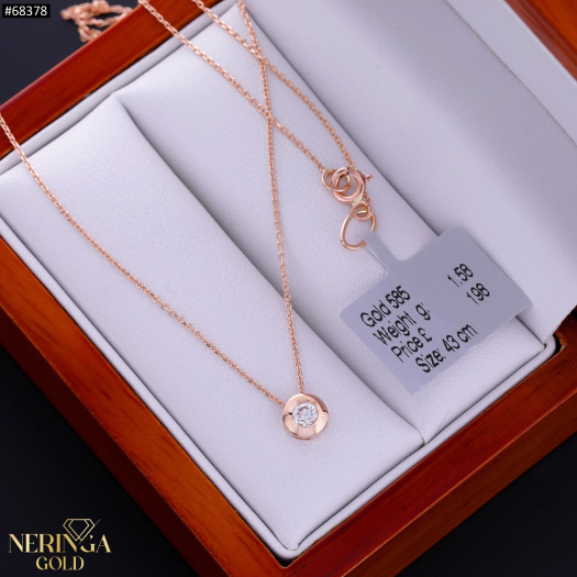 Rose gold necklace set #68378