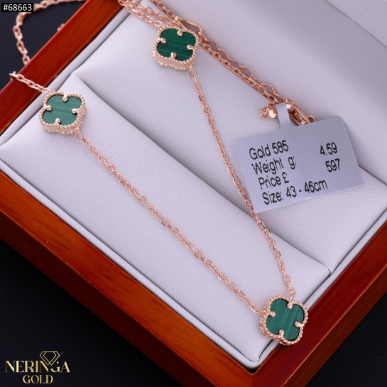Rose gold necklace set #68663