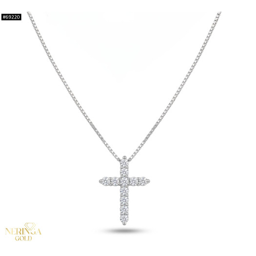 White gold gemstone necklace set #69220