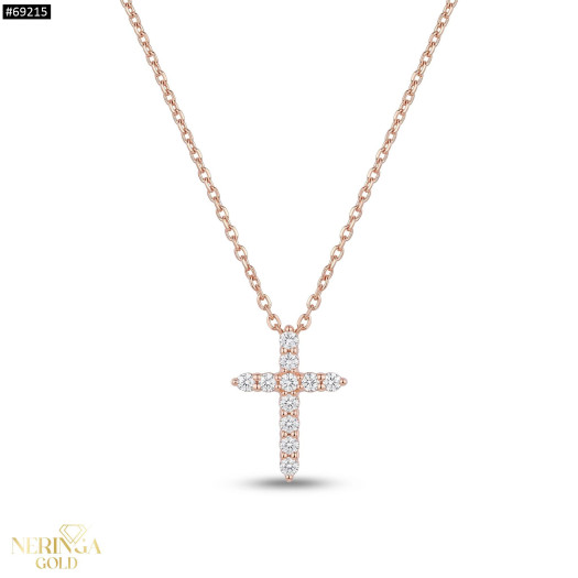 Rose gold gemstone necklace set #69215