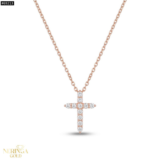 Rose gold gemstone necklace set #69213