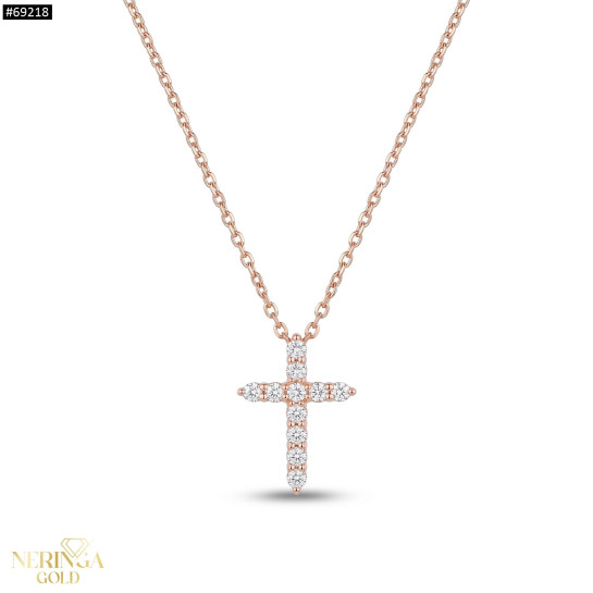 Rose gold gemstone necklace set #69218
