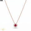 Rose gold gemstone necklace set #69226