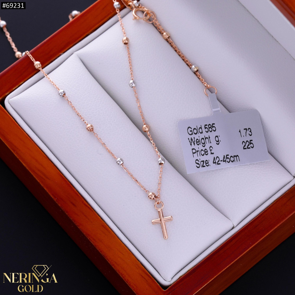 White rose gold necklace set #69231