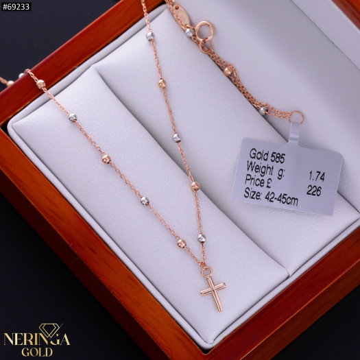 White rose gold necklace set #69233
