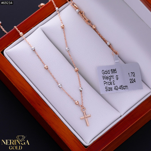 White rose gold necklace set #69234
