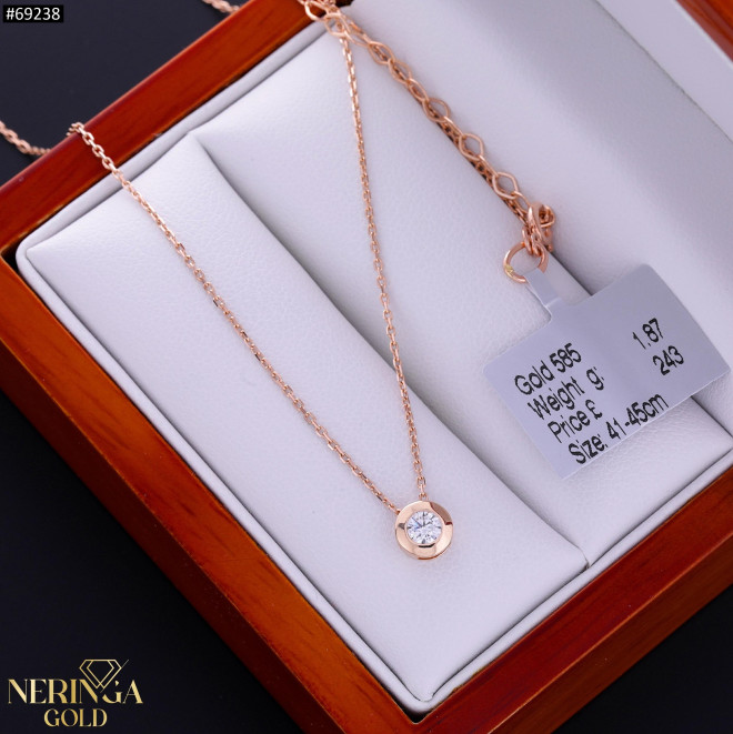 Rose gold necklace set #69238