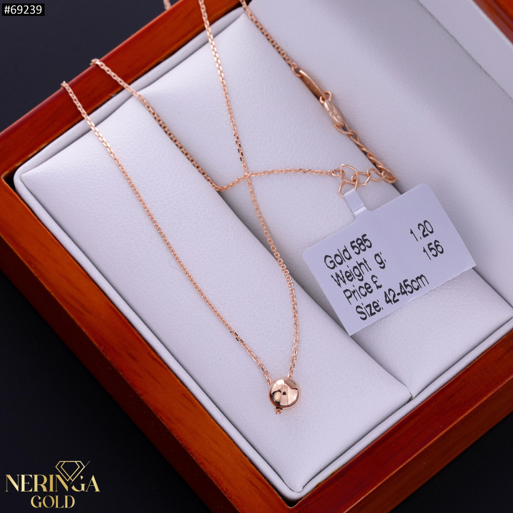 Rose gold necklace set #69239