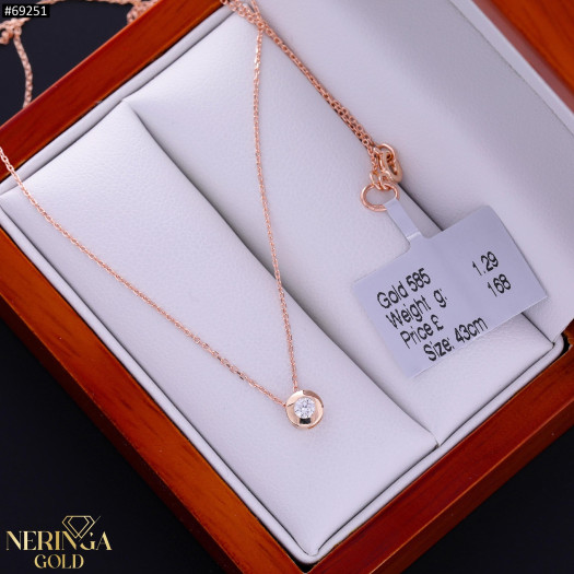 Rose gold necklace set #69251