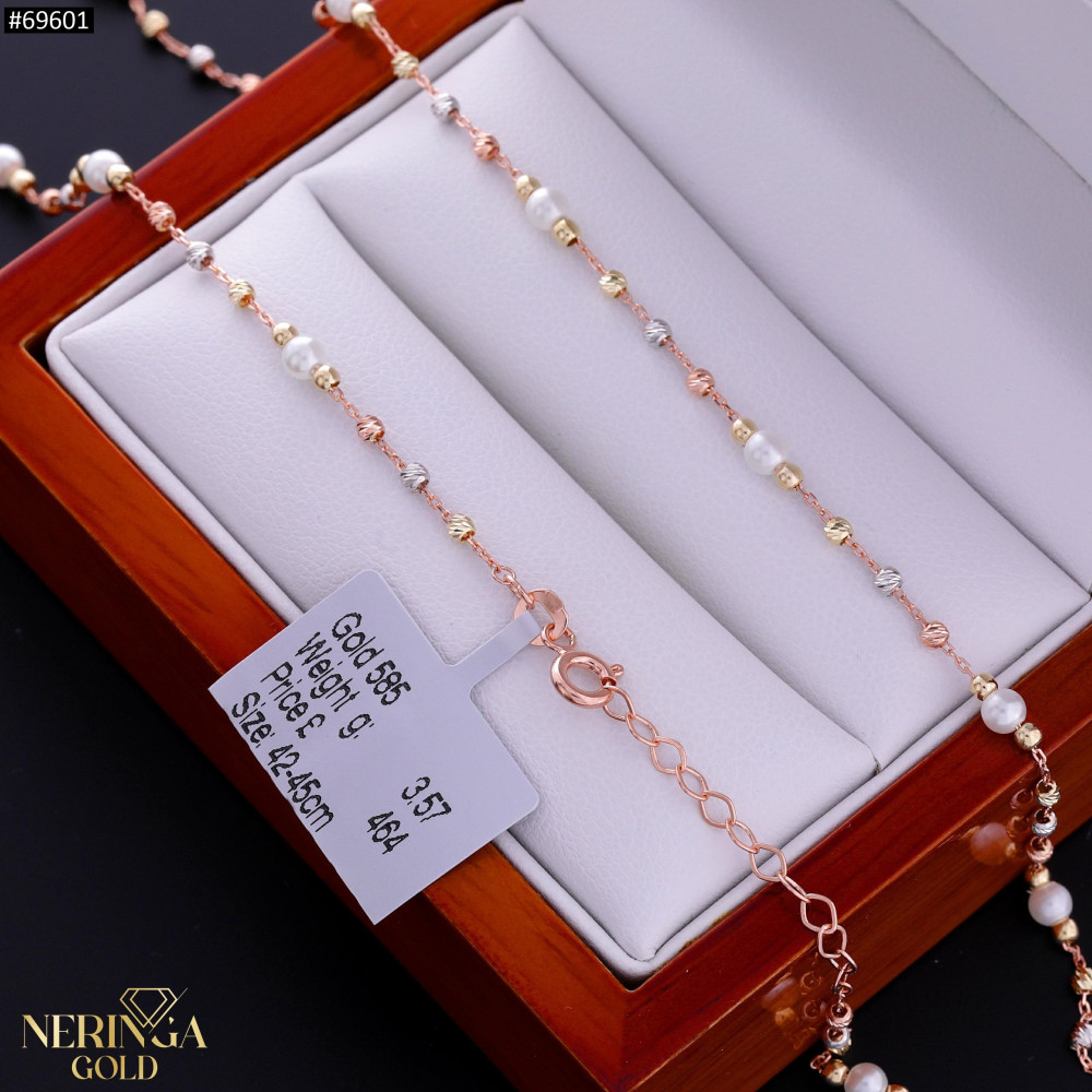 White yellow rose gold chain #69601