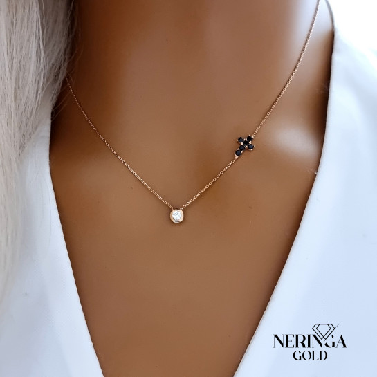 Rose gold necklace set #69991