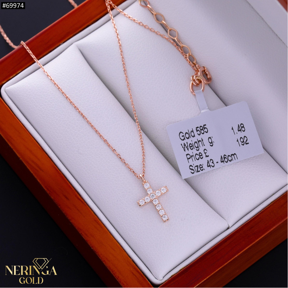 Rose gold necklace set #69974