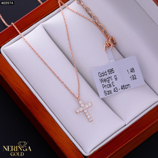 Rose gold necklace set #69974