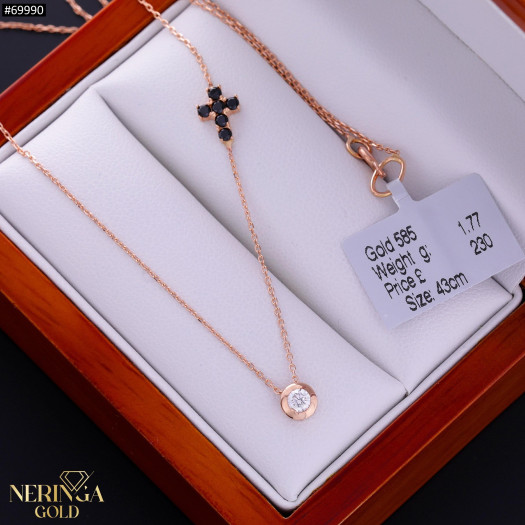 Rose gold necklace set #69990