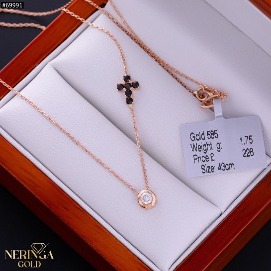 Rose gold necklace set #69991