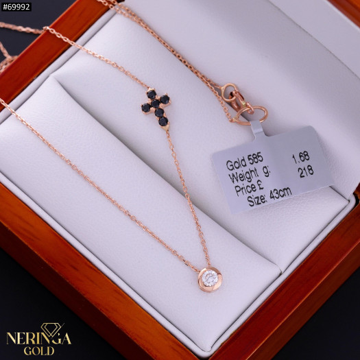 Rose gold necklace set #69992