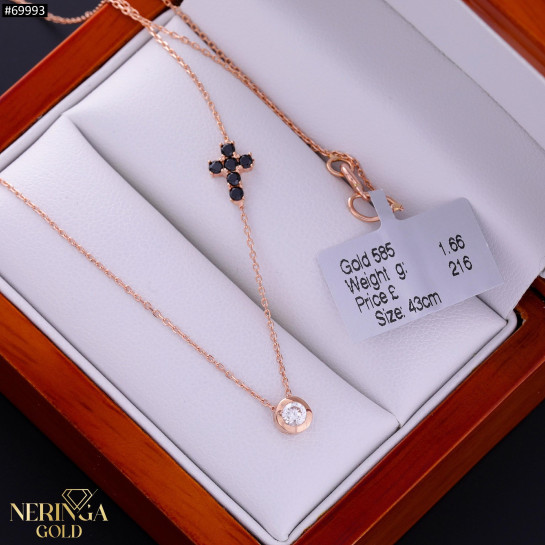 Rose gold necklace set #69993