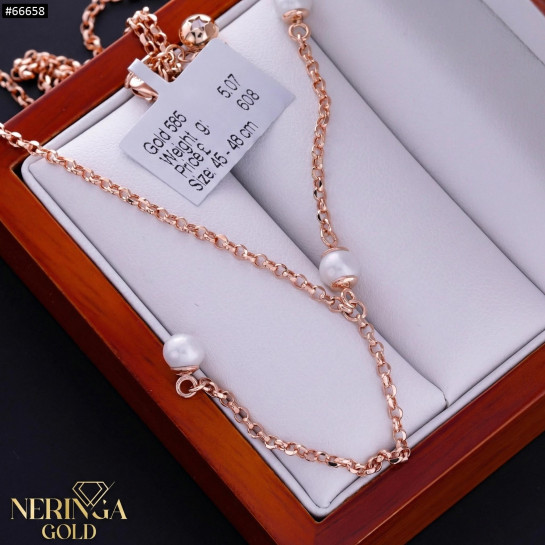 Rose gold necklace set #66658