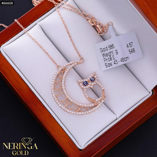Rose gold necklace set #66608