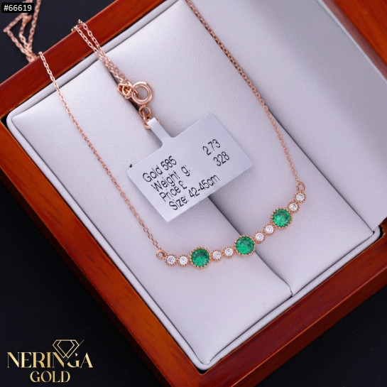 Rose gold necklace set #66619