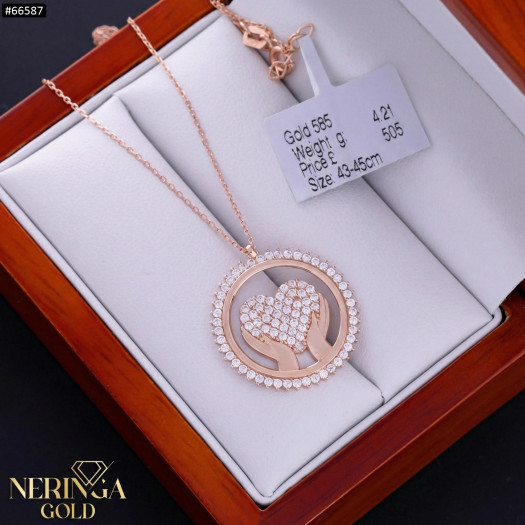 Rose gold necklace set #66587