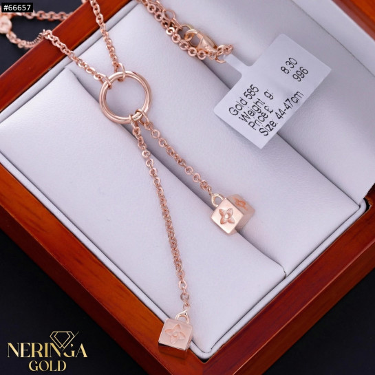 Rose gold necklace set #66657