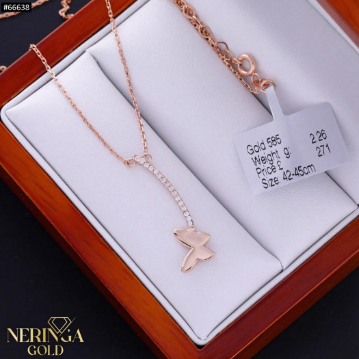 Rose gold necklace set #66638