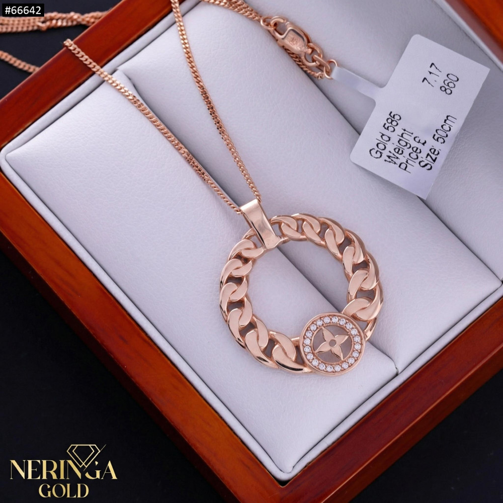 Rose gold necklace set #66642