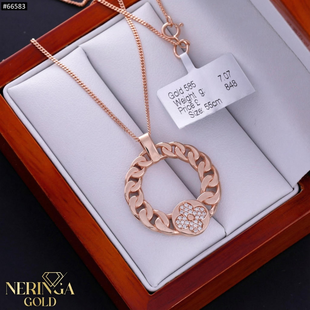 Rose gold necklace set #66583