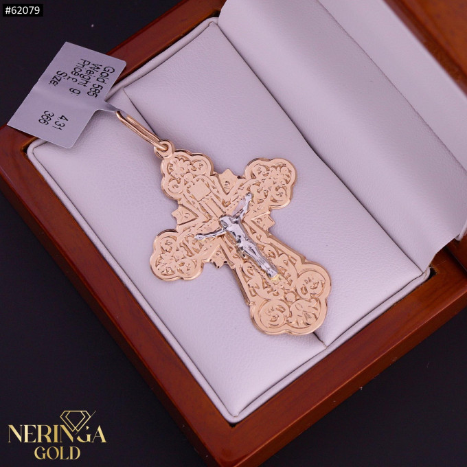 White rose gold cross pendant #62079 White rose gold cross pendant #62079