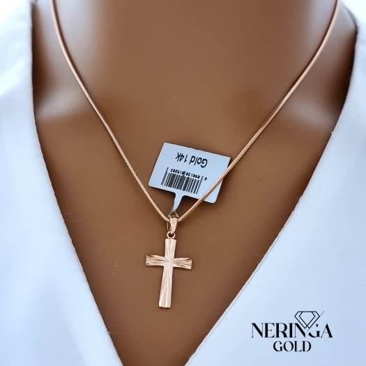 Rose gold cross pendant #69291