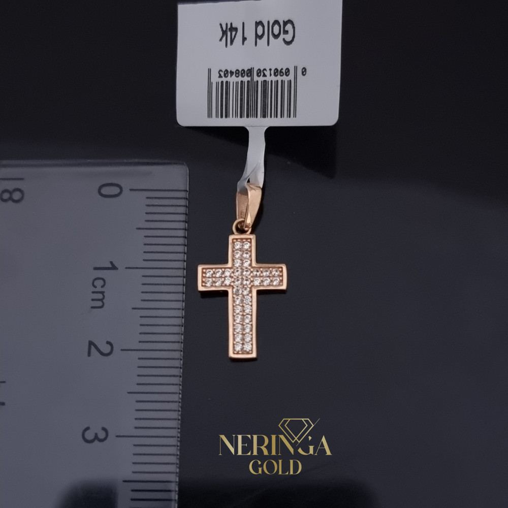 Rose gold cross pendant #69294