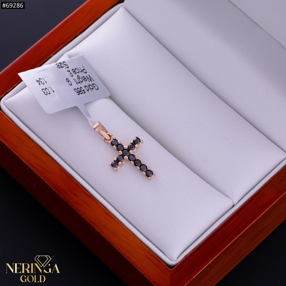 Rose gold cross pendant #69286