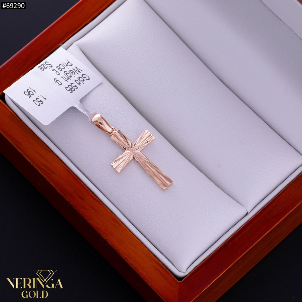 Rose gold cross pendant #69290