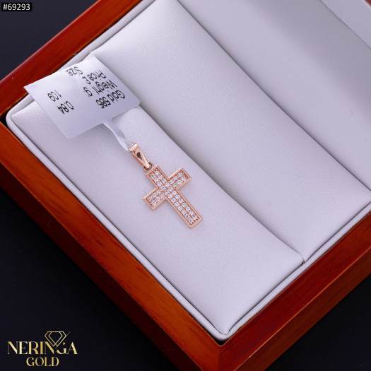 Rose gold cross pendant #69293