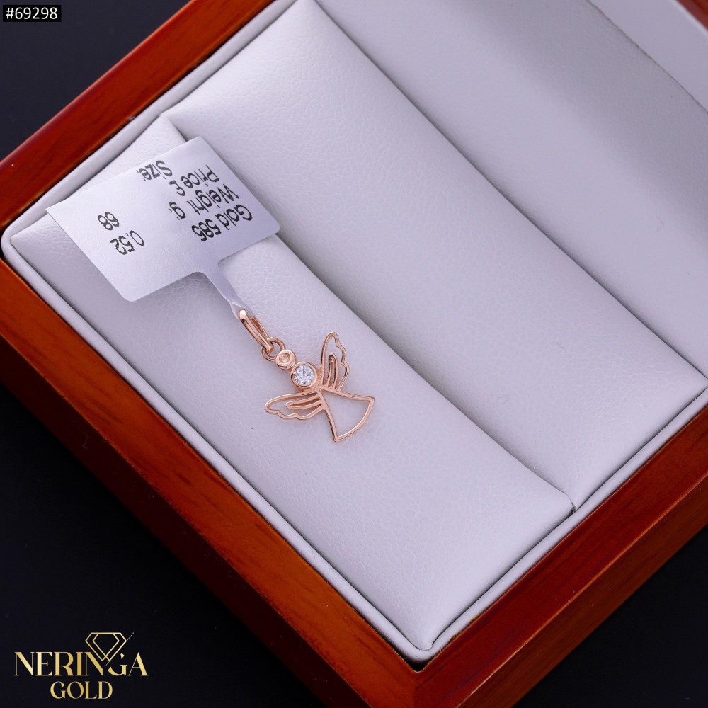 Rose gold angel pendant #69298