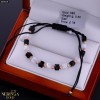 Rose black color cord gold thread bracelet #69819