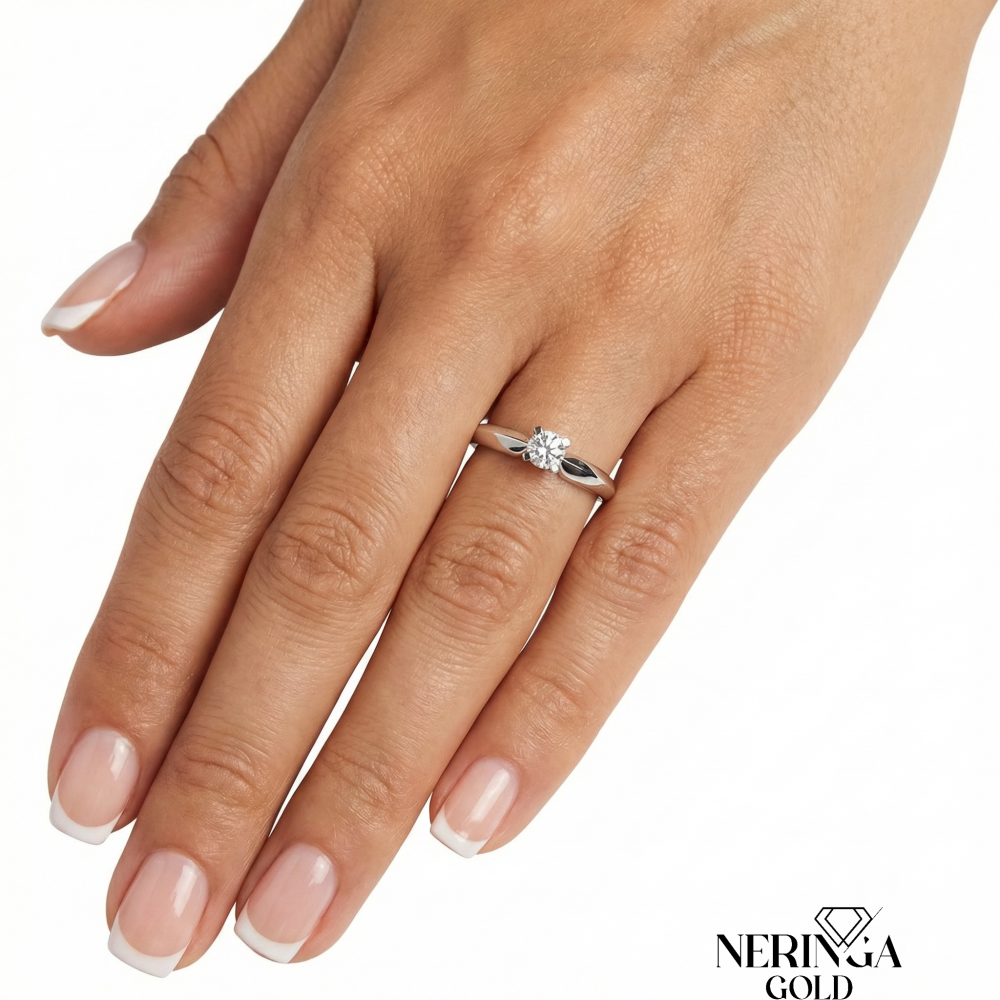 White gold women's ring #64203