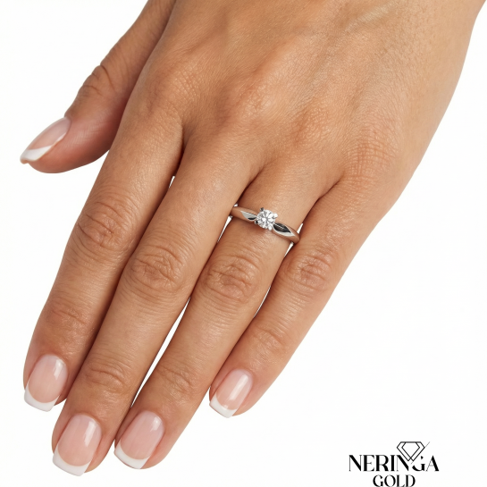 White gold women's ring #64203