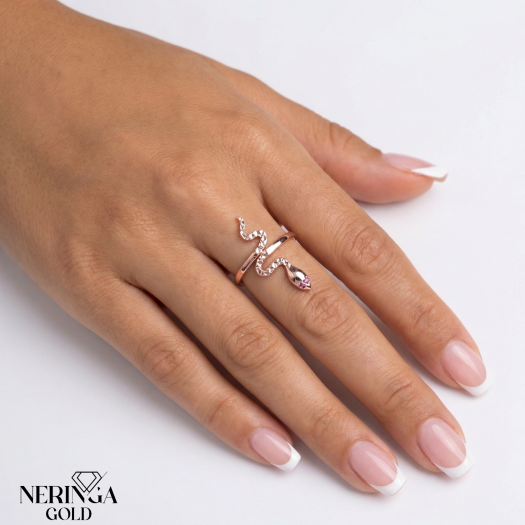 Rose gold women's ring #64925