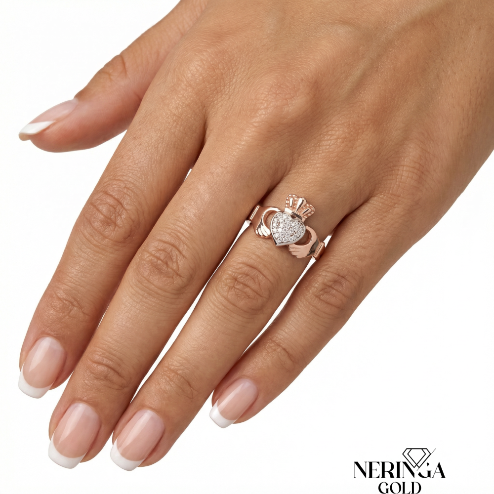 Rose gold women's ring #64935