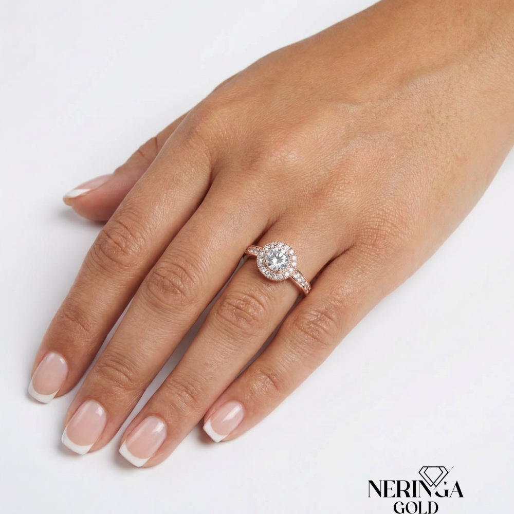 Rose gold women's ring #64947