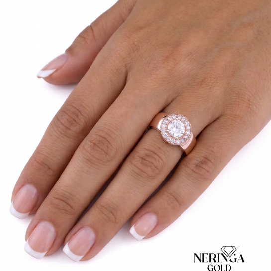 Rose gold women's ring #64911